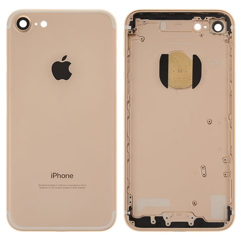 Корпус для iPhone 7, золотистый, с держателем SIM карты, с боковыми кнопками