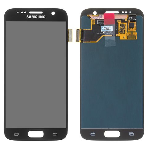 Дисплей для Samsung G930 Galaxy S7, чорний, без рамки, Оригінал переклеєне скло 