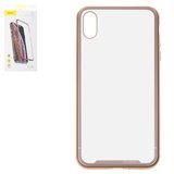 Чохол Baseus для iPhone XS Max, золотистий, магнітний, скло, метал, #WIAPIPH65-CS0V