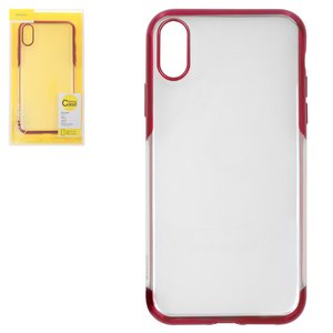 Чехол Baseus для iPhone XR, красный, прозрачный, силикон, #ARAPIPH61 MD09