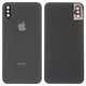 Задня панель корпуса для iPhone X, чорна, із склом камери, small hole