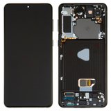 Дисплей для Samsung G996 Galaxy S21 Plus 5G, чорний, з рамкою, Original, сервісне опаковання, phantom black, #GH82-24554A/GH82-24553A/GH82-27268A/GH82-27267A