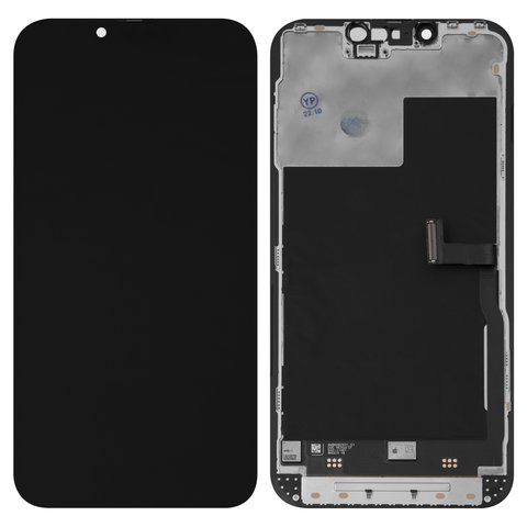 Дисплей для iPhone 13 Pro, черный, с рамкой, Оригинал переклеено стекло 