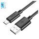 USB кабель Hoco X88, USB тип-A, micro-USB тип-B, 100 см, 2,4 А, чорний, #6931474783325