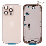 Корпус для iPhone 16 Pro, золотистый, с держателем SIM-карты, с боковыми кнопками, Original (PRC), EU Version, desert titanium