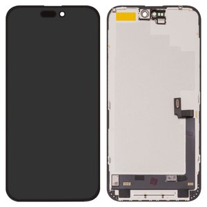 Дисплей для iPhone 16 Plus, черный, с рамкой, High Copy, без ошибки, OLED  soft diagnosable, DD OLED
