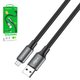 USB кабель Borofone BX82, USB тип-A, micro-USB тип-B, 100 см, 2,4 А, чорний, силіконовий, #6974443386196