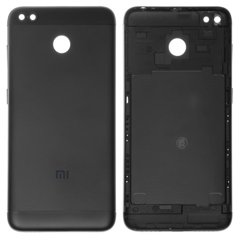 Housing Back Cover compatible with Xiaomi Redmi 4X, black, with side button 