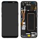 LCD compatible with Samsung G950 Galaxy S8, (black, with frame, Original (PRC), midnight Black, original glass)