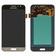 LCD compatible with Samsung J320 Galaxy J3 (2016), (golden, without frame, High Copy, with wide edge, (OLED))