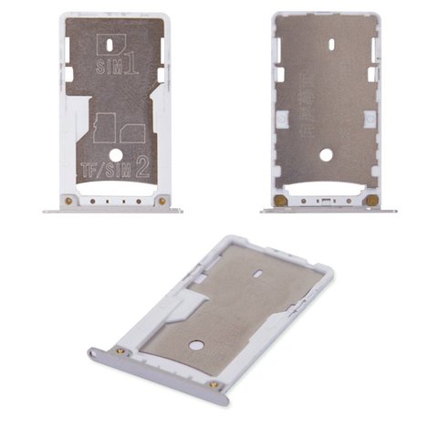 SIM Card Holder compatible with Xiaomi Redmi 4X, silver 
