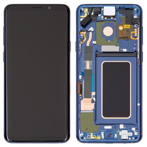 Pantalla LCD puede usarse con Samsung G965 Galaxy S9 Plus, azul, con marco, Original PRC , coral Blue, original glass