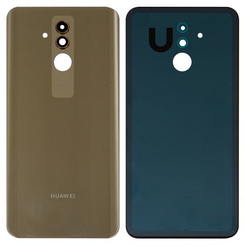 Panel trasero de carcasa puede usarse con Huawei Mate 20 lite, dorada, con vidrio de cámara