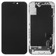 LCD compatible with iPhone 12 mini, (black, with frame, PRC, with camera and proximity sensor plastics)