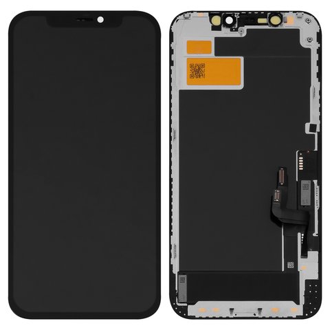 Pantalla LCD puede usarse con iPhone 12, iPhone 12 Pro, negro, con marco, AAA, Tianma, TFT 