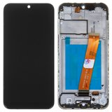 Pantalla LCD puede usarse con Samsung A015 Galaxy A01, A015F Galaxy A01, negro, con marco, original (vidrio reemplazado), con conector angosto