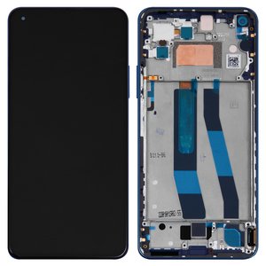 Дисплей для Xiaomi Mi 11 Lite 5G NE, синий, с рамкой, Original PRC 