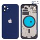 Carcasa puede usarse con iPhone 12, azul, con botones laterales,  con sujetador de tarjeta SIM