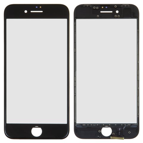 Сенсорный экран для iPhone 8, с рамкой, с ОСА пленкой, черный, AAA