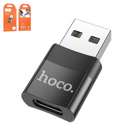Adapter Hoco UA17, USB type C to USB 2.0 type A, USB type A, USB type C, gray  #6931474762009