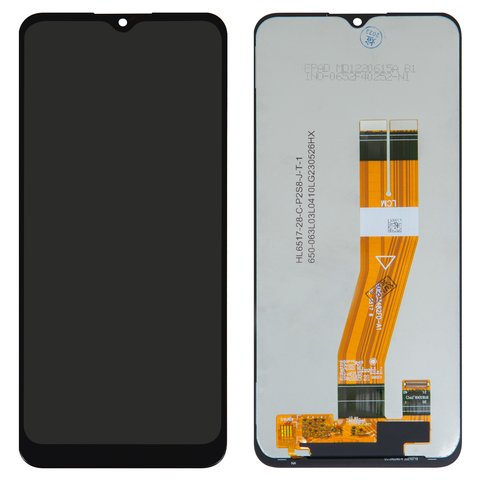 LCD compatible with Samsung A025G Galaxy A02s, M025 Galaxy M02s, black, without frame, Original PRC , with yellow cable, 163x72,5 mm  