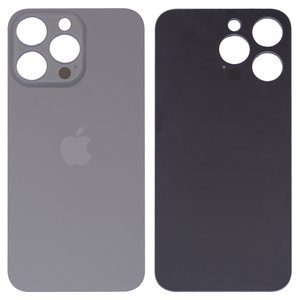 Housing Back Cover compatible with iPhone 15 Pro Max, gray, no need to remove the camera glass, HC, natural Titanium, big hole 