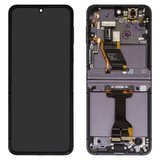 LCD compatible with Samsung F731 Galaxy Z Flip5, (black, with frame, original (change glass) )