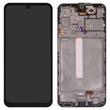 LCD compatible with Samsung A256 Galaxy A25, (black, with frame, original (change glass) )