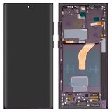 LCD compatible with Samsung S908B Galaxy S22 Ultra 5G, (purple, with frame, High Copy, (OLED))