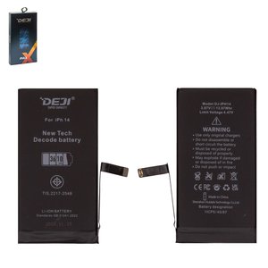 Аккумулятор Deji для Apple iPhone 14, Li ion, 3,87 B, 3610 мАч, повышенная ёмкость, без ошибки, decode battery