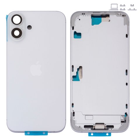 Carcasa puede usarse con iPhone 16 Plus, blanco, con botones laterales,  con sujetador de tarjeta SIM, Original PRC , EU version