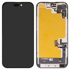 Pantalla LCD puede usarse con iPhone 15, negro, con marco, HC, sin error, OLED , DD OLED OEM soft, diagnosable