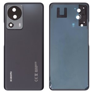Panel trasero de carcasa puede usarse con Xiaomi 13 Lite, negra, con vidrio de cámara