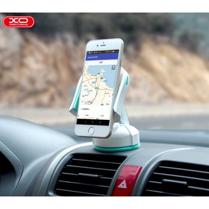 Автомобильный держатель XO C11, бирюзовый, белый, выдвижной, вакуумная присоска