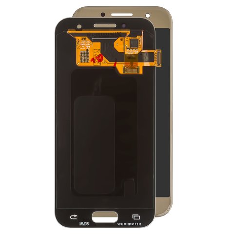 LCD compatible with Samsung A320 Galaxy A3 2017 , golden, without frame, Original PRC , original glass 