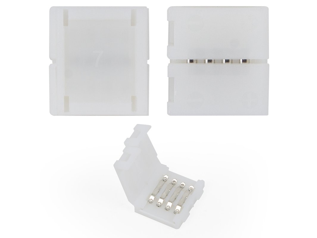 Conector recto de 4 pines para interconectar las tiras de luz LED RGB  SMD5050 - GsmServer