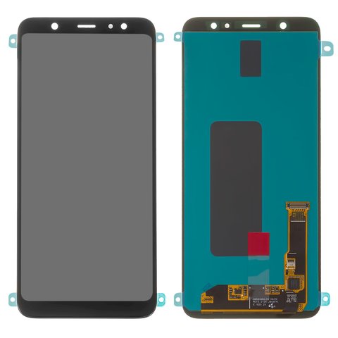 Pantalla LCD puede usarse con Samsung A605 Dual Galaxy A6+ 2018 , negro, sin marco, original vidrio reemplazado 