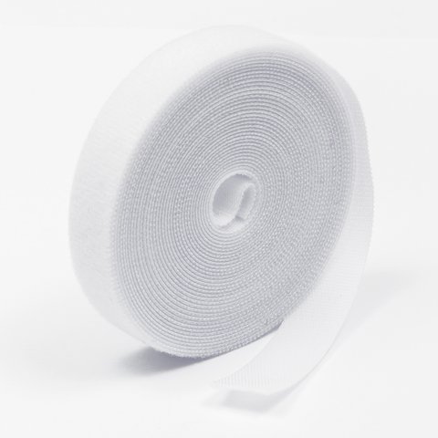 Cinta de velcro para cable, blanco, 15 mm, 5 m, cinta velcro