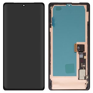 Pantalla LCD puede usarse con Google Pixel 7 Pro, negro, con marco, High Copy, con borde ancho, OLED 