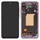 Pantalla LCD puede usarse con Samsung A556 Galaxy A55, morado, con marco, High Copy, (OLED) lilac