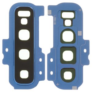 Скло камери для Samsung G975 Galaxy S10 Plus, блакитне, з рамкою, smoke blue