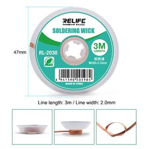 Стрічка для випаювання RELIFE RL 2030, Ш  2,0 мм, д. 3 м