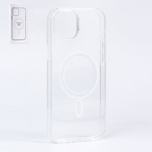 Чехол MagSafe для iPhone 15 Plus, прозрачный, магнитный, силикон