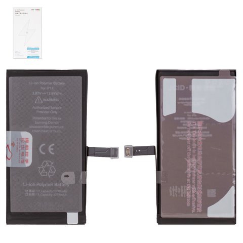 Аккумулятор JCID для Apple iPhone 14, Li Polymer, 3,87 B, 3590 мАч, повышенная ёмкость, high capacity