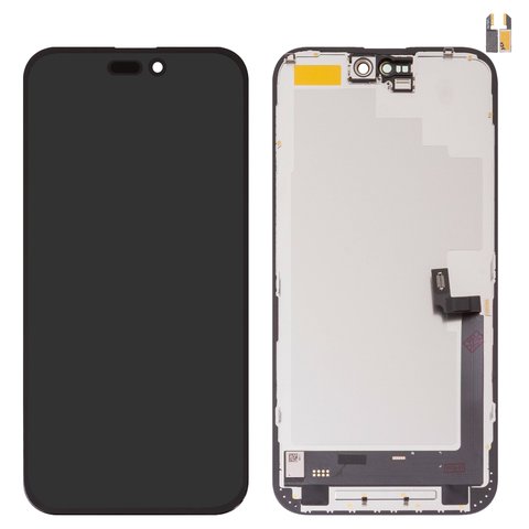 Дисплей для iPhone 16 Plus, черный, с рамкой, HC, без микросхемы, AMOLED , DD OLED soft