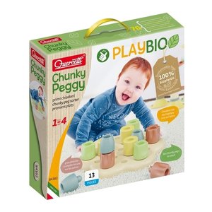 Головоломка Quercetti Мозаїка Play Bio: Геометрія Максі Chunky Peggy, великі фішки (21 шт.) + дошка